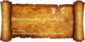 Malatinszki István névjegykártya