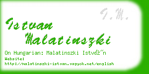 istvan malatinszki business card